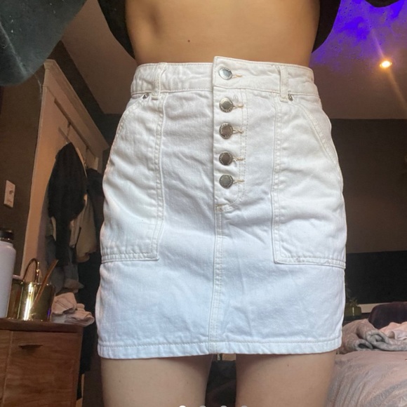TOPSHOP white jean miniskirt Size 2 - Picture 1 of 4